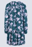 Dovie Women's Long-Sleeve Knee-Length Ruffle Dress. Green & Purple Floral - WD0057F