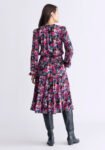 Karrigan Women's Long-Sleeve Midi Dress. Pink Floral - WD0059F