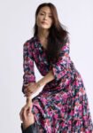 Karrigan Women's Long-Sleeve Midi Dress. Pink Floral - WD0059F