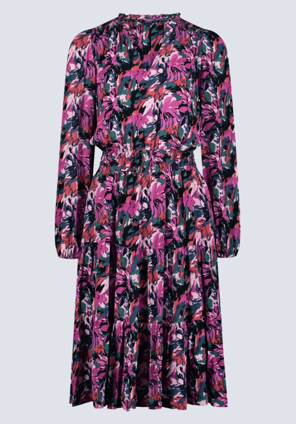 Karrigan Women's Long-Sleeve Midi Dress. Pink Floral - WD0059F